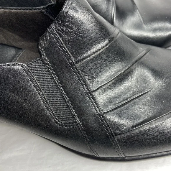 Clarks Genette 9 wide black leather shoes with 2” heel like new - Picture 7 of 12